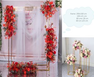 4 pièces décoration de mariage bouquet de fleurs arc de fer en métal ballons carrés rideau étagère fond bébé douche fête anniversaire pergola décors plinthes route plomb