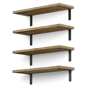 4 pièces étagère en bois étagères flottantes murales support de rangement décoratif pour la maison organisateur d'affichage pour salon cuisine salle de bain 240202