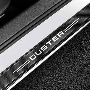 4 pièces ensemble autocollants décoratifs de couverture de seuil de porte de voiture pour Renault Dacia Duster accessoires de protection de seuil de porte automatique en Fiber de carbone 9108394