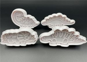 4PcsSet Dinosaure En Plastique Décoratif Biscuit Moule DIY Cuisine Gâteau Décoration Outils Emporte-pièce Timbre Fondant Embosser Die3717751