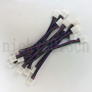 Accessoires d'éclairage 4Pin RGB Connecteur sans soudure Adaptateur Câble d'extension Double Clips 10mm Largeur pour 5050 LED Strip Light