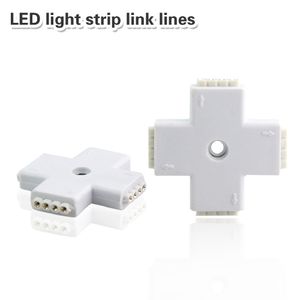 4Pin RGB connecteur croix bande LED accessoires d'éclairage x-tape fil d'extension pour 3014 3528 5050 LED RGB bande lumineuse