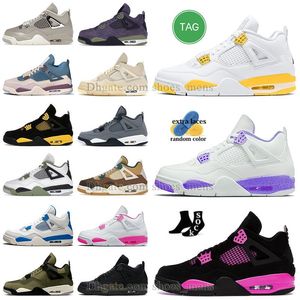 4s Jumpman 4 Chaussures de basket-ball Thunder Rose Hommes Femmes Vif Soufre Blanc Noir et Jaune Thunders Chats Violet Oreo Cacao Wow J Balvin Baskets pour hommes Baskets de sport basses