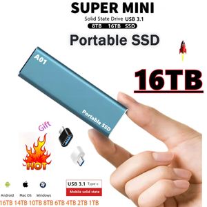 4 To Portable SSD 16 To Disque Solide Mobile Haute Vitesse 2 To 8 To SSD Disques Durs Mobiles Décives De Stockage Externe pour Ordinateur Portable