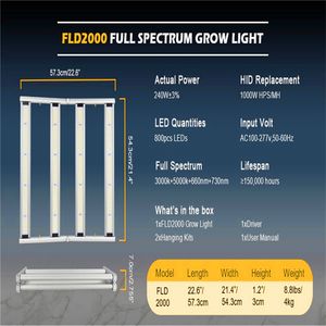 4X Full Spectrum LED Grow Lights 2000W LED Grow Lamp PAR 2835 281B Bombilla para sistema hidropónico de plantas de flores Grow Box Spotlight