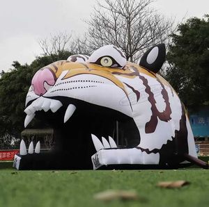 4x4.3x3.6 personnalisé 4x4.3x3.6 mètres grand tunnel de tigre gonflable/tigre gonflable géant pour la décoration jouets sports