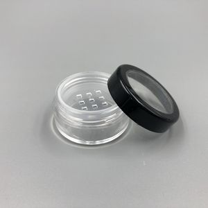 Récipient de poudre de maquillage transparent vide Portable de 5ML 5G avec tamis et couvercle à vis noir 10G boîte de Pot de poudre en vrac