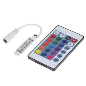 Controlador remoto inalámbrico IR RGB de 5-24V y 24 teclas para tiras de luces LED SMD