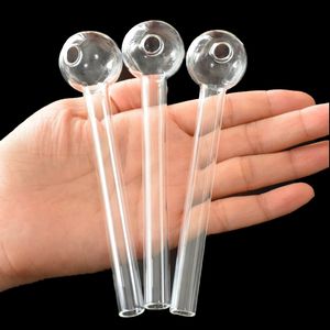 5.5 pulgadas de longitud 30 mm Bola grande Vidrio transparente Quemador de aceite Tubería Aceite Clavo Quema Pipas gigantes Pyrex Concentrado 14 cm Grueso Transparente Grandes tubos para fumar para fumadores Regalos