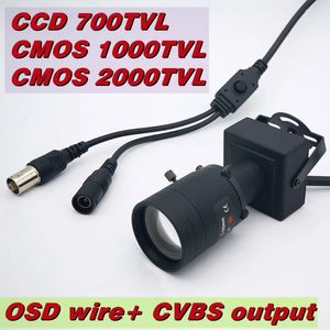 Lente de longitud Focal larga de 5-50mm, 25mm, 35mm, IMX335 2000TVL 700TVL Sony CCD effio-v CCTV, Mini cámara de seguridad para adelantamiento de coche, menú OSD