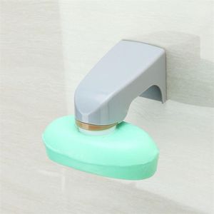 5 Colors Bathroom Accessories Magnetic Soap Holder Soap Dish with Sticker Soap Shelves Wall Mounted Storage Rack