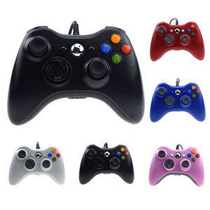 5 couleurs en stock Contrôleurs de jeu filaires USB Manette de jeu Manette de jeu Contrôleur de choc à double moteur pour PC / Microsoft Xbox 360