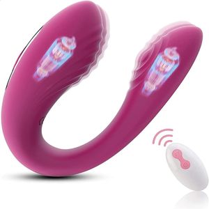 5 fréquence vibrant oeuf sautant télécommande sans fil magnétique rechargeable UShape deuxième vibrateur femme jouets sexuels 240202