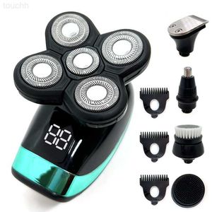 Rasoir électrique 5 en 1 rasoir électrique Machine de rasage rechargeable pour hommes rasoir à barbe humide-sec double usage étanche charge rapide L230823