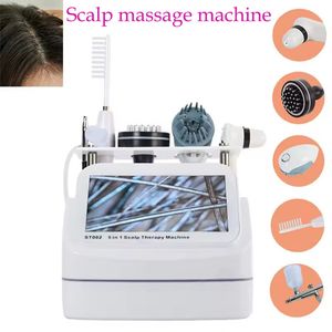Máquina de masaje del cuero cabelludo 5 en 1, masajeador de cabeza para terapia del cuero cabelludo, analizador de detección de folículos capilares, uso en salón de Spa