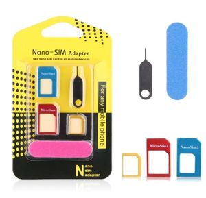 Kits de herramientas de estuche de almacenamiento con adaptador de tarjeta Mini SIM Universal 5 en 1 para lector de tarjetas de memoria TF de tarjeta Nano Micro SIM 6073241