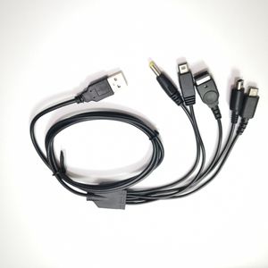 Câble USB 5 en 1 pour chargeur de jeu, 1.2m, cordon de chargement pour Nintendo 3DS XL NDS Lite NDSI LL GBA SP Wii U PSP