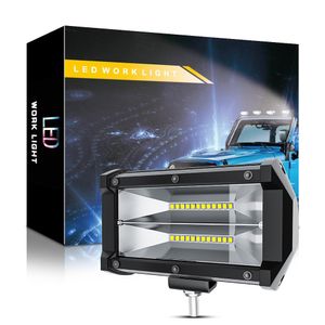 5 pouces 72W 24 LED Barre lumineuse de travail 12V 24V 7200LM Spot d'inondation Combo Brouillard Lampe Offroad Driving Truck