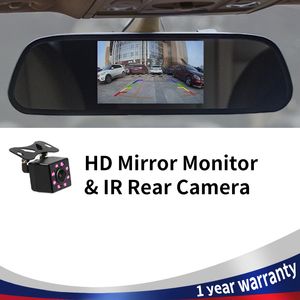 Caméra de recul 5 pouces HD, vidéo de voiture, moniteur de stationnement automatique, miroir de vue arrière
