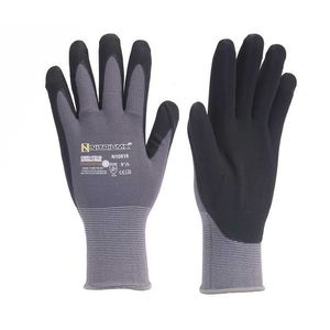 5 paires de gants de travail en nylon PU nitrile avec revêtement de sécurité pour mécanicien travaillant M/L