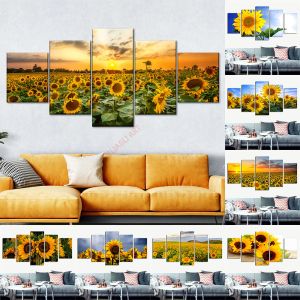 5 Panneau Toile de tournesol Peinture Flower Fiel