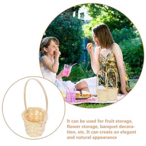 5 pcs Conteneur d'oeuf rétro Vase Cane de sucre simple Planteur de fruits Planteur Fleur Conteneur Végétable Bambou Tot Tote Basket Girl