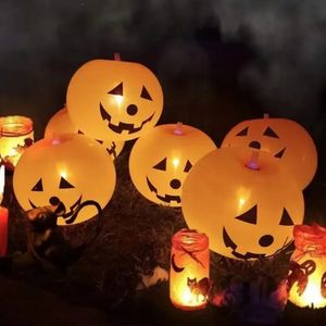 5 / pcs Decoraciones de Halloween Fiesta Globo de aire HalloweenPumpkin GhostBalloons brillan Juguetes inflables Globos Globos de calabaza dan luz 908