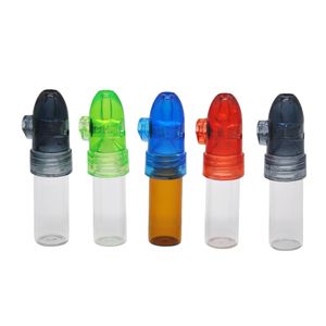 Accesorios para fumar Dispensador de rapé de vidrio y plástico Bullet Rocket Pill Box Case Dispense Snorter Sunff Snorter Sniffer
