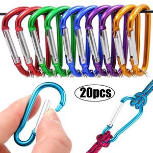 5 PCSCarabiners 20Pcs Mini Carabiner Keychain Alluminum Alloy D-ring Buckle Spring Snap Clip Hooks Keychain Carabiner for Keys Camping Tools P230420