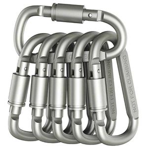 5 PCSCarabiners 6pcs/lot Carabiner Travel Kit Camping Equipment Alloy Aluminum Survival Gear Camp Mountaineering Hook Carabiner Camp Accessories P230420