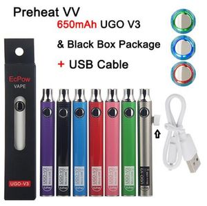 5 set EVOD UGO V3 Préchauffer VV Vaporisateur Batterie 1100 900 650mAh Tension Variable E Cigarette 510 Fil Vape Stylo E-Cig USB Chargeur eGo-T MT3 CE4 CE5