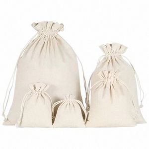 Bolsas de tela de lino de 5 tamaños Bolsas con cordón de alimentos Bolsas de almacenamiento de té de caramelo Organizador de joyas de cocina Bolsa al por mayor d3qp#