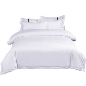 Ropa de cama de hotel de 5 estrellas 100% algodón plano al por mayor sábanas personalizadas y juegos de edredones ropa de cama de hotel