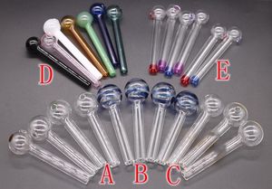 Tubos de mano de quemador de aceite de vidrio Pyrex de 5 estilos con accesorios divertidos para fumar Tubo de 4 pulgadas