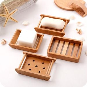 5 Styles Bamboo Soap Holder Natural Soap Dish Storage Soap Rack Plate Box Container for Bath Shower Plate Bathroom LX8947