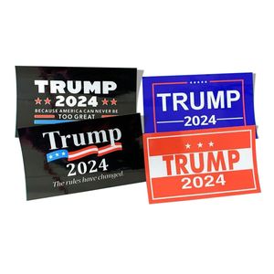 6 unids/set Trump 2024 suministros para fiestas bandera americana raya azul pegatina para coche las reglas han cambiado pegatinas