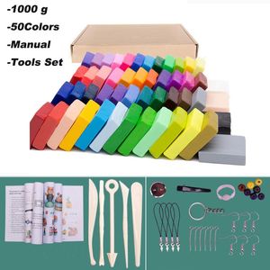 50 colores Arcilla polimérica DIY Moldeo suave Artesanía Horno Hornear Kit de fundición a mano Puzzle Modelado Bebé Handprint Slime Slimes Toys 240124