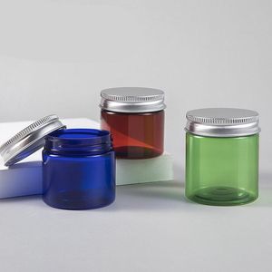 50 G 80 ML Pots en Plastique Pots Ronds Transparents en Plastique Anti-Fuite Cosmétique Pots avec Couvercles en Aluminium pour le Stockage de Voyage Maquillage, Ombre à Paupières, Ongles, Poudre, Peinture, Bijoux