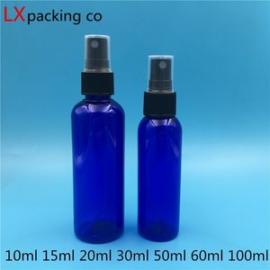50 pcs 15/60/100 ml Royal Blue Plastic Parfum Spray Bouteilles vides Lotion portable Petit arrosoir Conteneur Livraison gratuite 201014