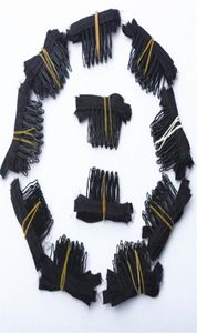 Peignes de perruque de couleur noire, 50 pièces, clips et peignes avec 5 dents pour bonnet de perruque et fabrication de peignes, extensions de cheveux, outils 2038475