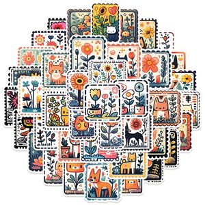 50 pièces dessin animé animaux timbres enfants autocollants pour Skateboard voiture réfrigérateur casque Ipad vélo téléphone moto PS4 livre Pvc bricolage décalcomanies jouets décor