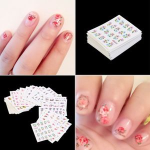 50 Hojas Set Mixed Flower Water Transfer Nail Stickers Calcomanías Art Tips Decoración Manicure Stickers RRA2364