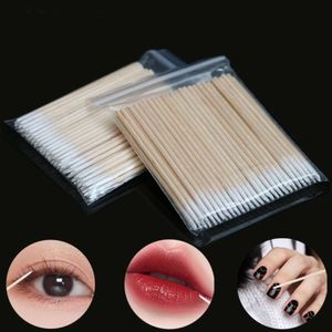 500/1000pcs Wood Cotton Swab Eyelash Extension Tools Medical Ear Care Cleaning Wood Sticks Cosmetic Cotton Swab Cotton Buds Tip