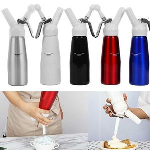 Dispensador de Metal de 500ML, batidor de crema, café, postre, salsas, látigo de mantequilla de hielo, fabricante de espuma de crema fresca batida de aluminio inoxidable