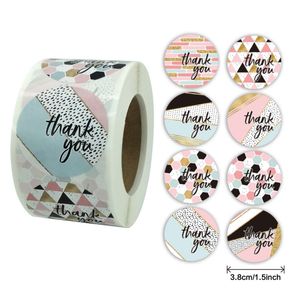 500 Uds. Etiquetas adhesivas de agradecimiento de 1,5 pulgadas DIY decoración para cajas de regalo bolsa para hornear pasteles paquete decoración de sobres