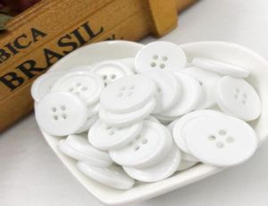 500 Uds 20mm 4 agujeros botón de plástico blanco botón de costura manualidades DIY 22953925520165