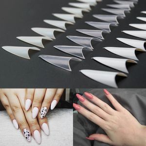 500 Uds por paquete Stiletto uñas postizas acrílicas francesas 10 tamaños puntas ABS Artificial Nail Art