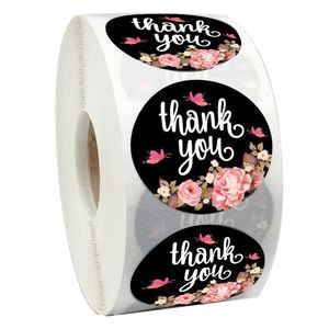 500pcs 1inch Thank You Flower Paper Adhesive Stickers Label For Wedding Party Gift Bag Candy Box Decor