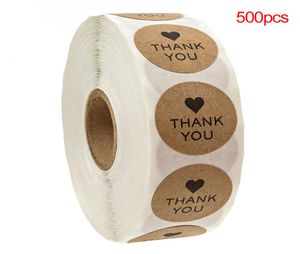 500pcs Merci d'avoir soutenu mon entreprise Kraft Stickers avec Gold Foil Round Labels Sticker for Small Shop Handmade Sticker5676443