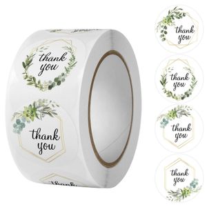 500 pièces autocollant rond merci Scrapbook enveloppe sceau cadeau fleur décoration papeterie étiquette autocollants verdure faveur de mariage autocollants 1 pouce 2.5 cm douche nuptiale